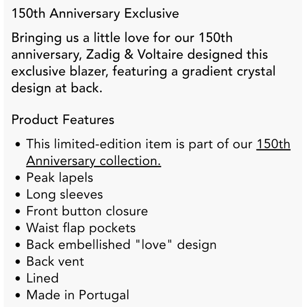 Zadig & Voltaire Viva Gradient Love Embellished Blazer - 150th Anniversary Excl. - Picture 12 of 13